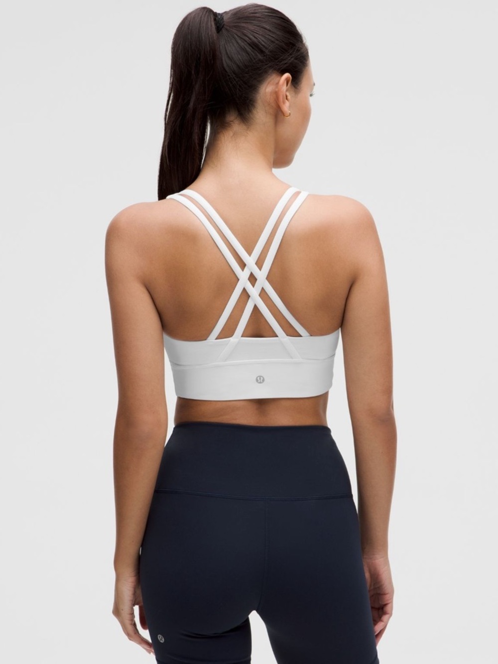 lululemon Energy Longline Bra, Medium Support, B-D Cups - Sz 4, White - Picture 2 of 6